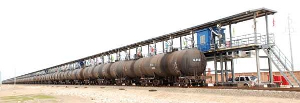 Railway car oil tank washing system